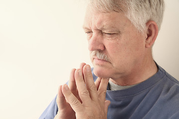 Image showing Older man thinking