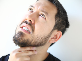 Image showing Young man with a sore throat