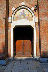 Image showing door   in italy  saint   closed brick  pavement