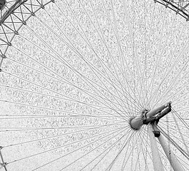 Image showing london eye in the spring sky and white clouds