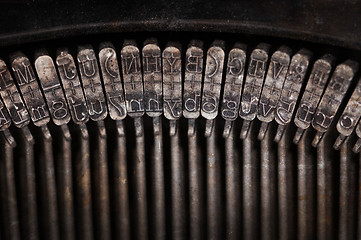 Image showing Types of vintage typewriter close-up