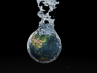 Image showing Earth splashing