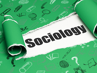 Image showing Learning concept: black text Sociology under the piece of  torn paper