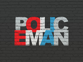 Image showing Law concept: Policeman on wall background