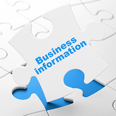 Image showing Business concept: Business Information on puzzle background