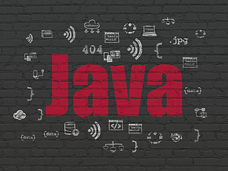 Image showing Programming concept: Java on wall background