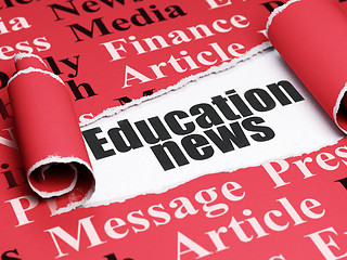 Image showing News concept: black text Education News under the piece of  torn paper