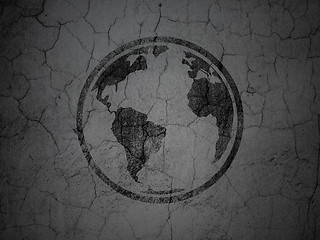 Image showing Science concept: Globe on grunge wall background