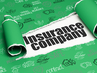 Image showing Insurance concept: black text Insurance Company under the piece of  torn paper