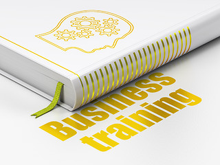 Image showing Studying concept: book Head With Gears, Business Training on white background