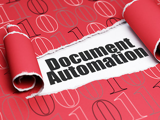 Image showing Finance concept: black text Document Automation under the piece of  torn paper