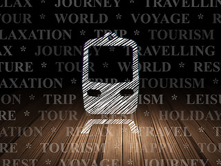 Image showing Travel concept: Train in grunge dark room