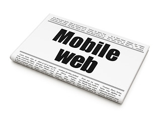 Image showing Web development concept: newspaper headline Mobile Web