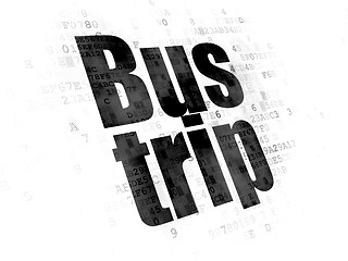 Image showing Travel concept: Bus Trip on Digital background