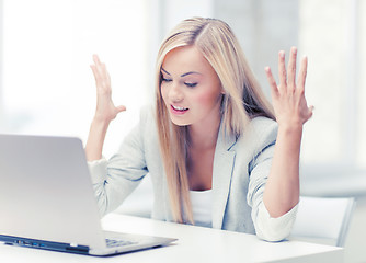 Image showing angry woman with laptop