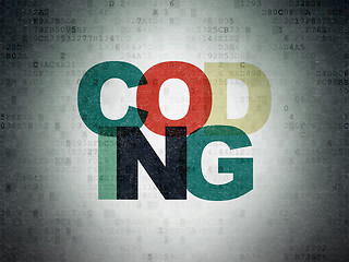 Image showing Database concept: Coding on Digital Paper background