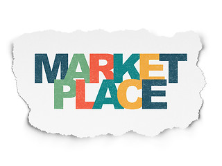 Image showing Marketing concept: Marketplace on Torn Paper background