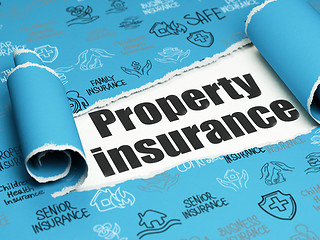 Image showing Insurance concept: black text Property Insurance under the piece of  torn paper