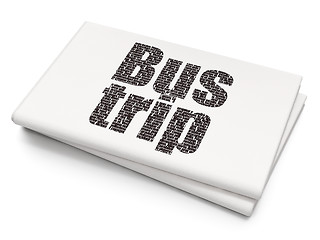 Image showing Tourism concept: Bus Trip on Blank Newspaper background