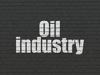 Image showing Manufacuring concept: Oil Industry on wall background