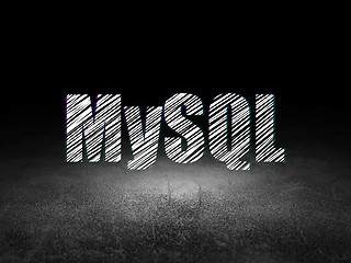 Image showing Programming concept: MySQL in grunge dark room