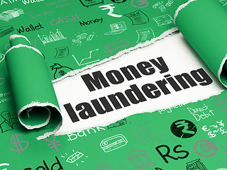 Image showing Banking concept: black text Money Laundering under the piece of  torn paper