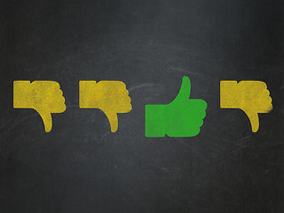 Image showing Social media concept: thumb up icon on School Board background