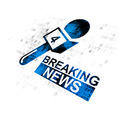 Image showing News concept: Breaking News And Microphone on Digital background