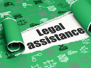 Image showing Law concept: black text Legal Assistance under the piece of  torn paper