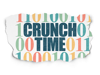 Image showing Business concept: Crunch Time on Torn Paper background
