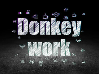 Image showing Finance concept: Donkey Work in grunge dark room