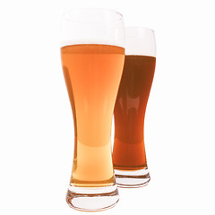 Image showing  Two glasses of German beer vintage