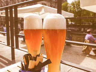 Image showing  German weiss beer glass vintage