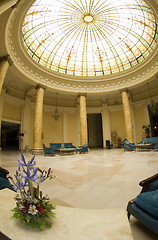 Image showing atrium old hotel lobby with chairs lima peru