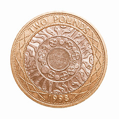 Image showing  Two pounds coin vintage