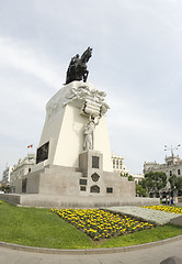 Image showing statue of jose of san martin on plaza san martin lima peru