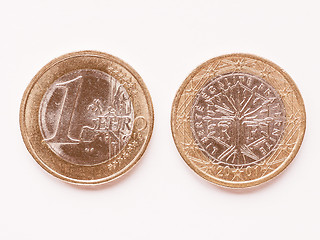 Image showing  French 1 Euro coin vintage