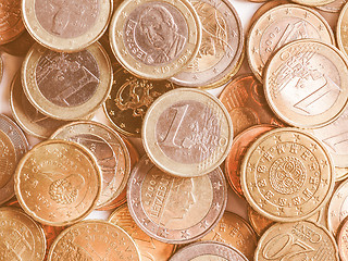 Image showing  Euro coins vintage