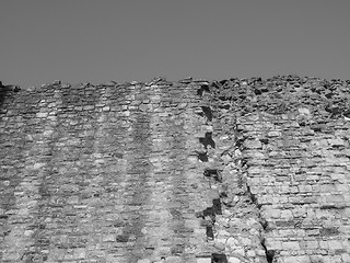 Image showing Black and white Roman Wall in London