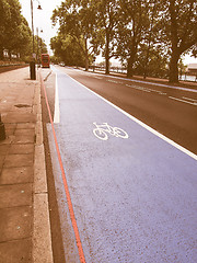 Image showing  Bike lane sign vintage