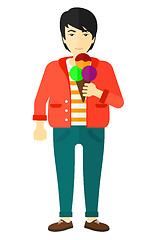 Image showing Man holding icecream.