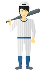 Image showing Baseball player standing with bat.