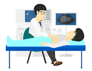 Image showing Patient under ultrasound examination.