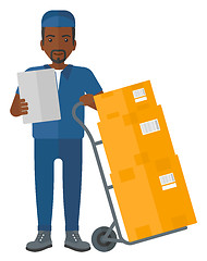 Image showing Man delivering boxes.