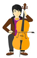 Image showing Man playing cello.