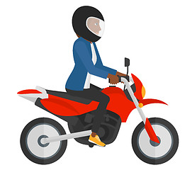 Image showing Woman riding motorcycle.