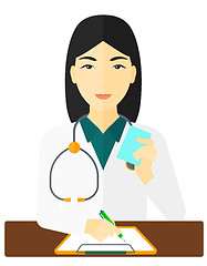 Image showing Pharmacist taking notes.