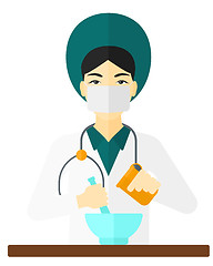 Image showing Pharmacist preparing medicine.