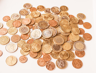 Image showing  Euro coins vintage