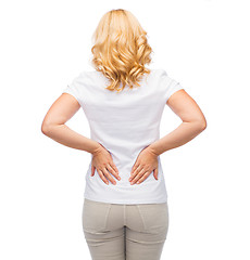 Image showing woman suffering from backache